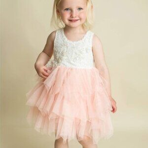 Tulle Flower Girl Dress A-Line Princess Knee-Length With Lace | Size 5/6